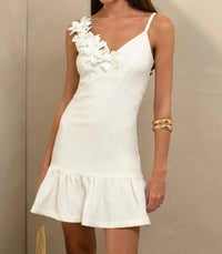 Adelyn Rae - Mirabel Floral Applique Ruffle Mini Dress