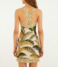 Farm Rio - Tropical Palm Print Mini Dress