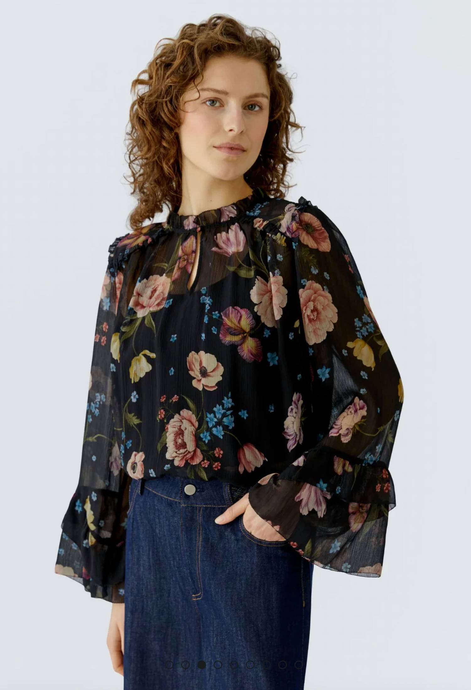 Oui - Rose Floral Blouse