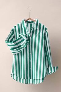 Urban Daizy - Striped Button Down Collared Shirt