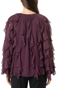 Area Stars Women's Flyn Ruffle Blouse in purple - women's blouse - detail view