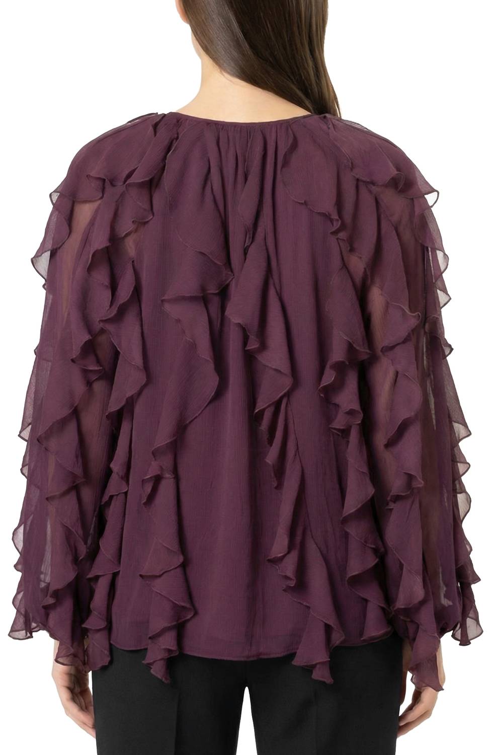 Area Stars Women's Flyn Ruffle Blouse in purple - women's blouse - detail view