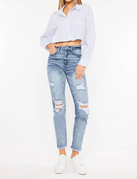 Kancan - Women's High Rise Slim Straight Jeans
