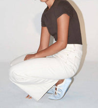ETICA Marley Ultra High Rise Baggy Pants in parchment - women's pants - alternate view