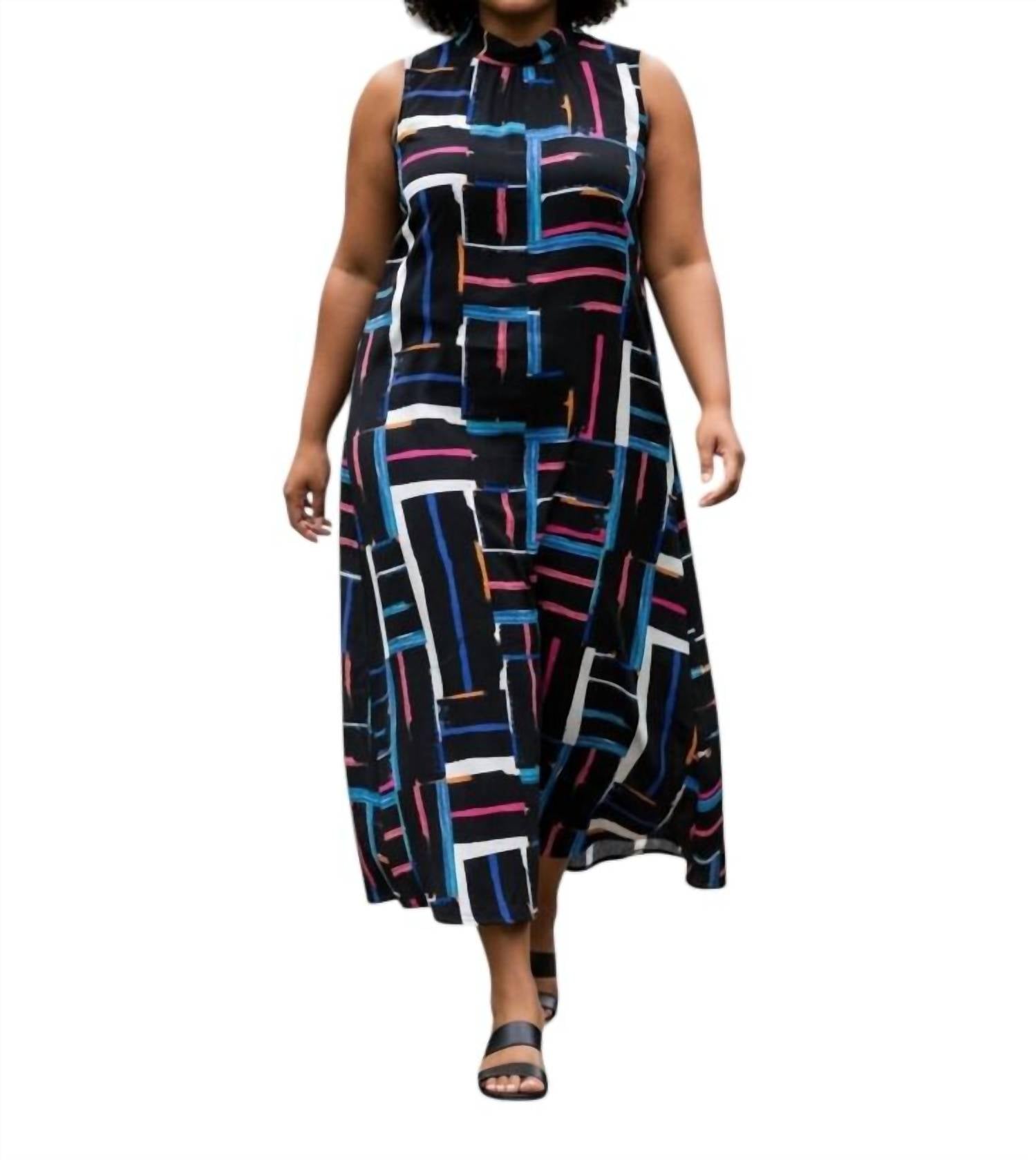 Joseph Ribkoff - Geo Print Sleeveless Maxi Dress
