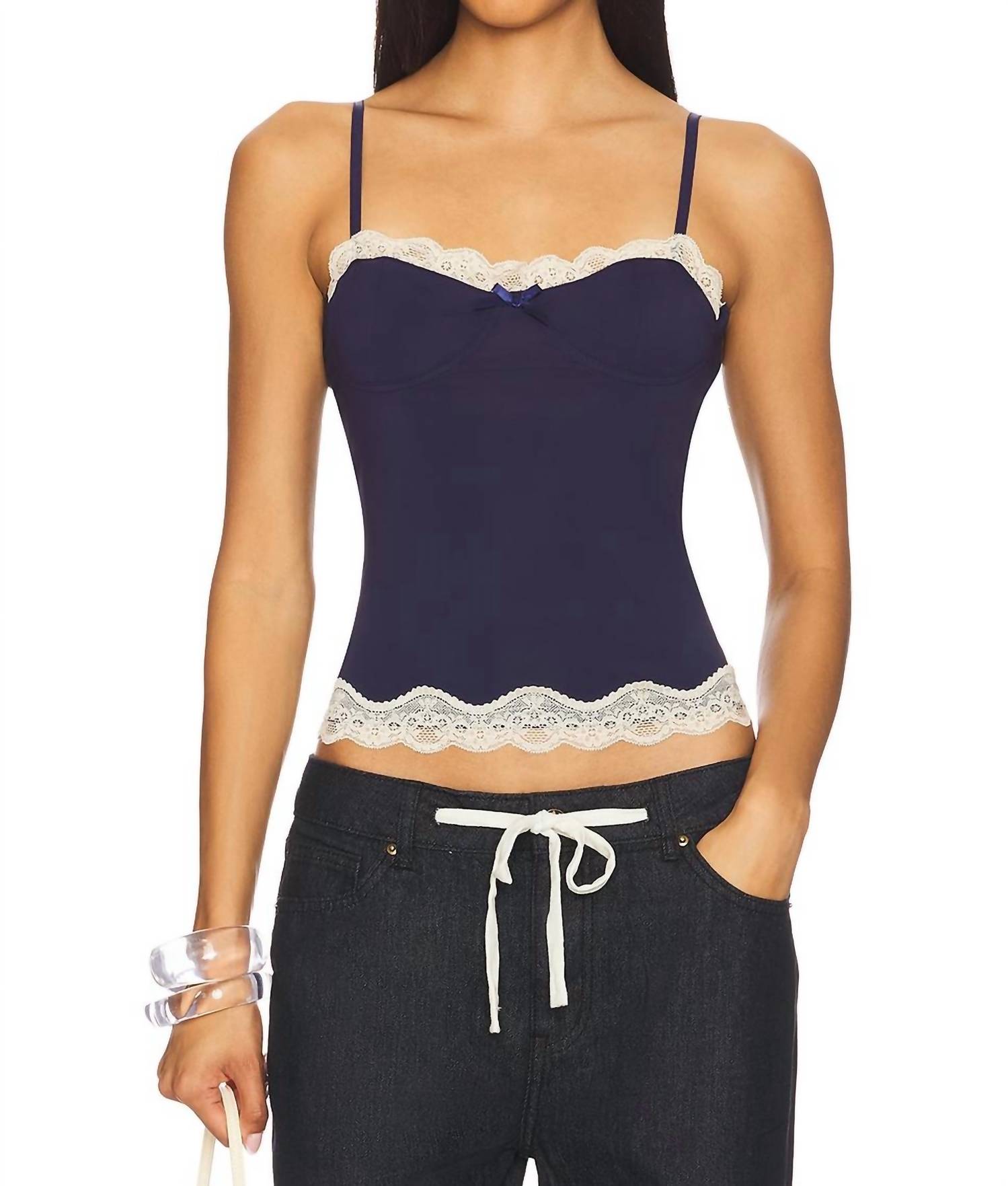 Lioness Top Model Cami Top in deep sea - women's shirt