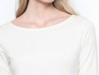 Picadilly - Quarter Sleeve Boat Neck Top