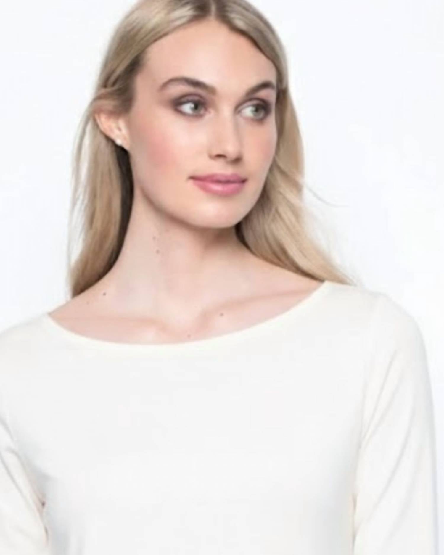 Picadilly - Quarter Sleeve Boat Neck Top