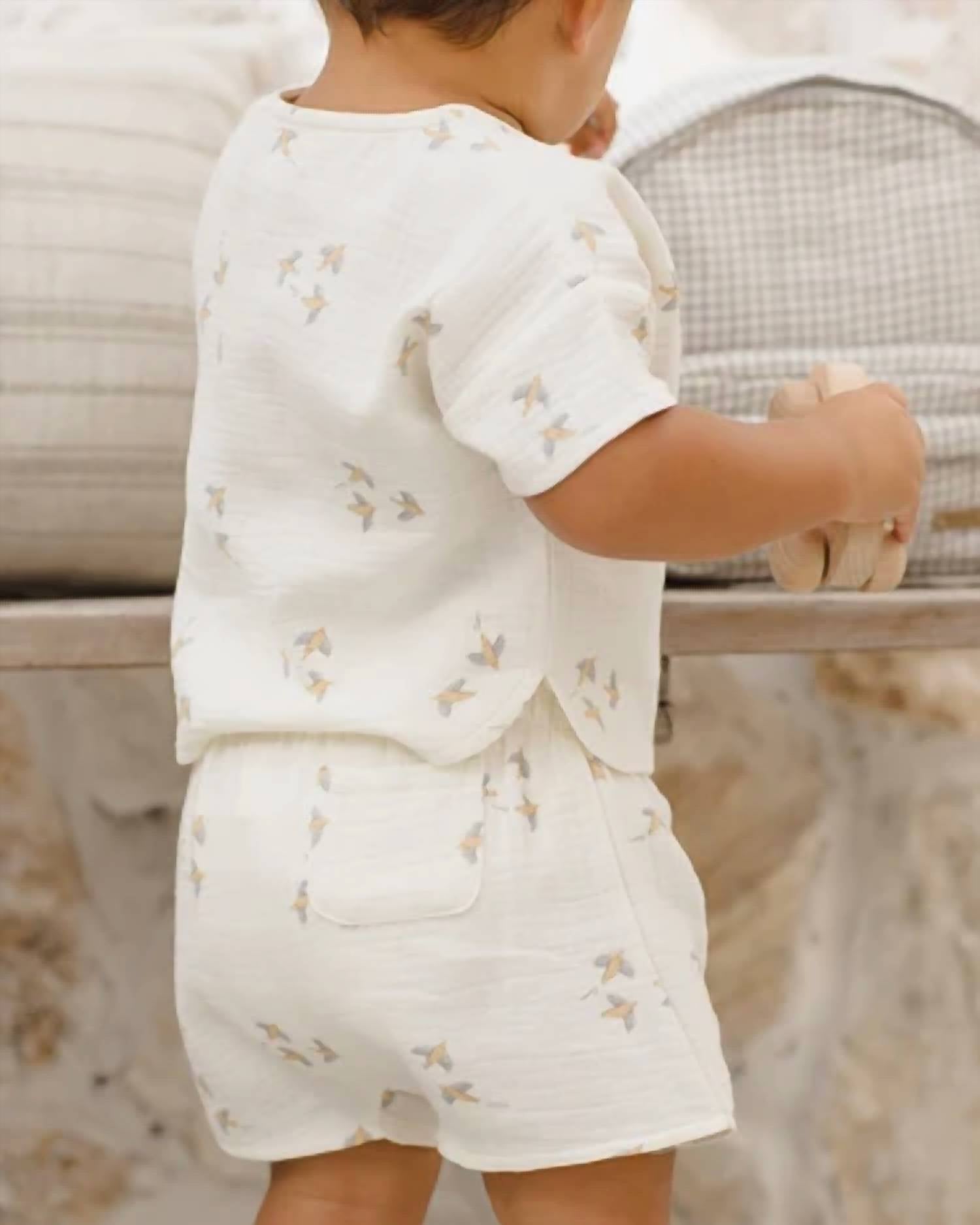 Quincy Mae - Boys Woven Boxy Top And Short Set