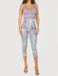 M.Rena - Antique Baroque Floral Print Crop Leggings