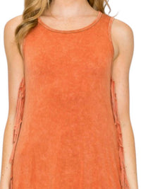 T-Party - Mineral Wash Fringe Side Top