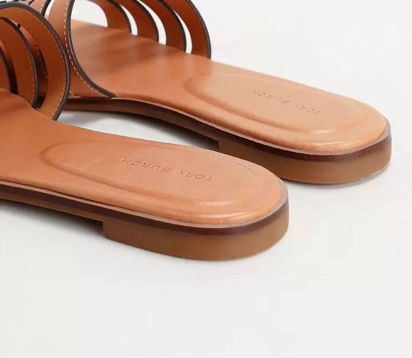 TORY BURCH Women's Ines Cage Slide Sandals in camello - women's flats - alternate view