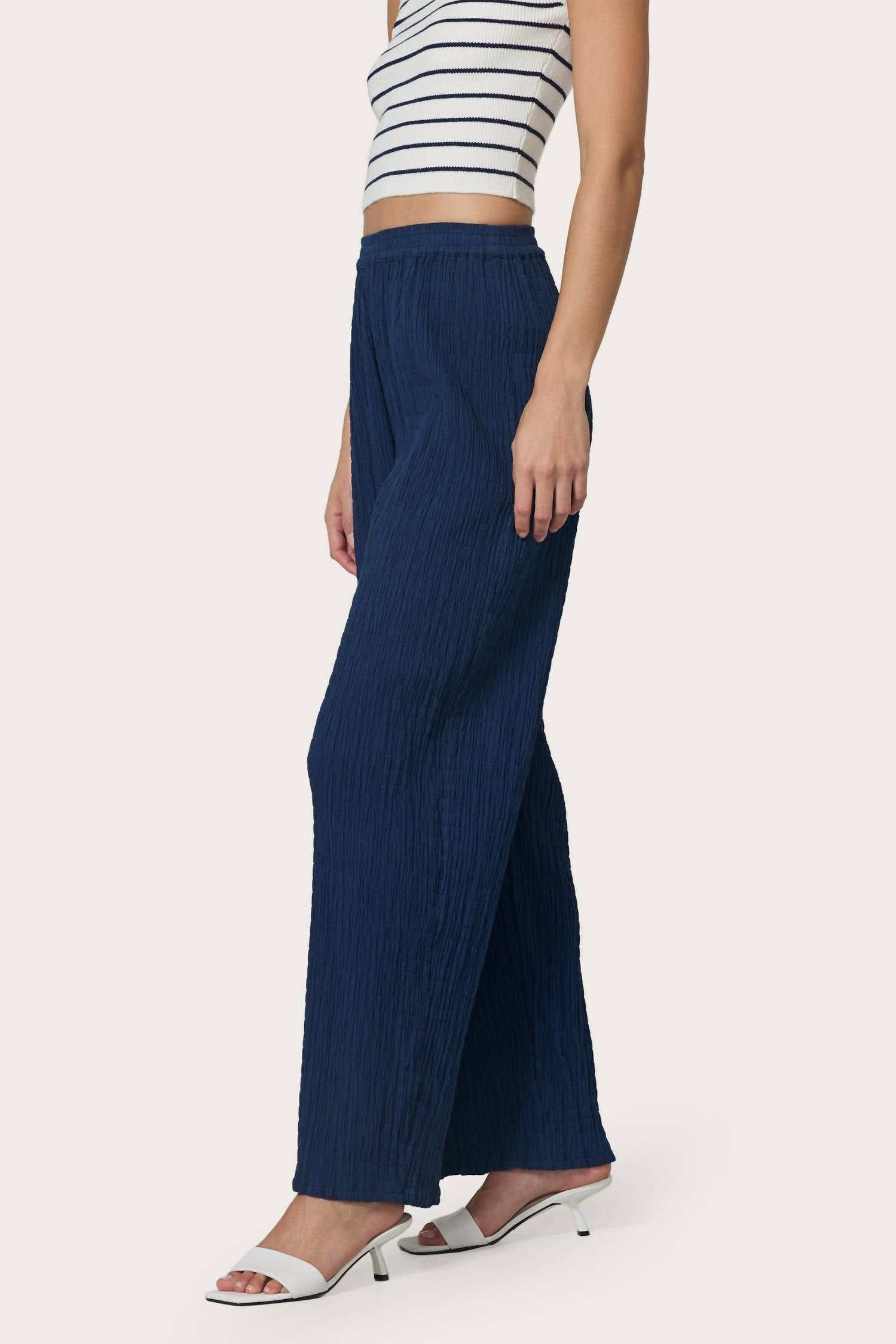 Lusana - Slip On Wide Leg Pants