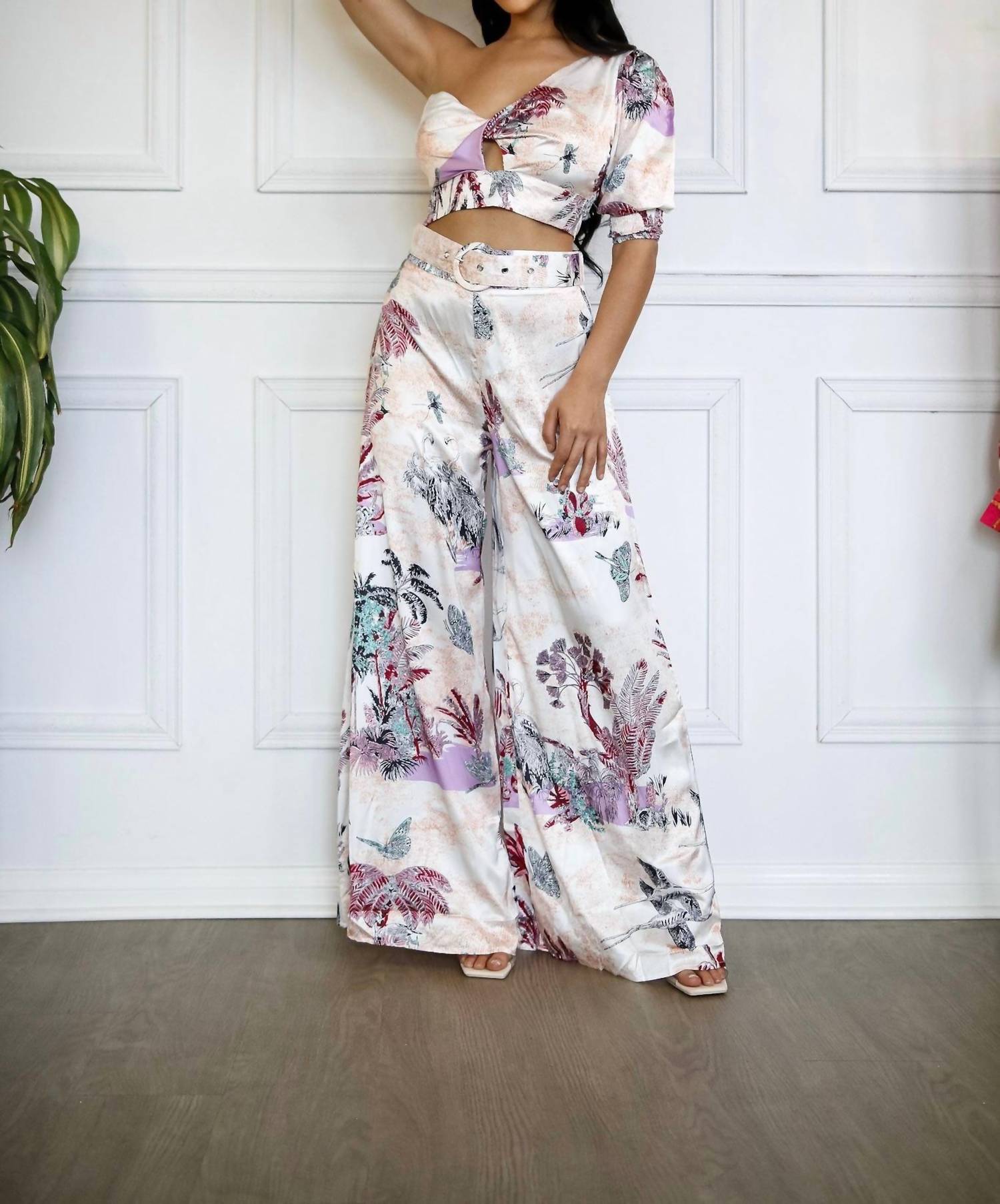 Little Secret Of Mine - One Shoulder Top And Pants Set
