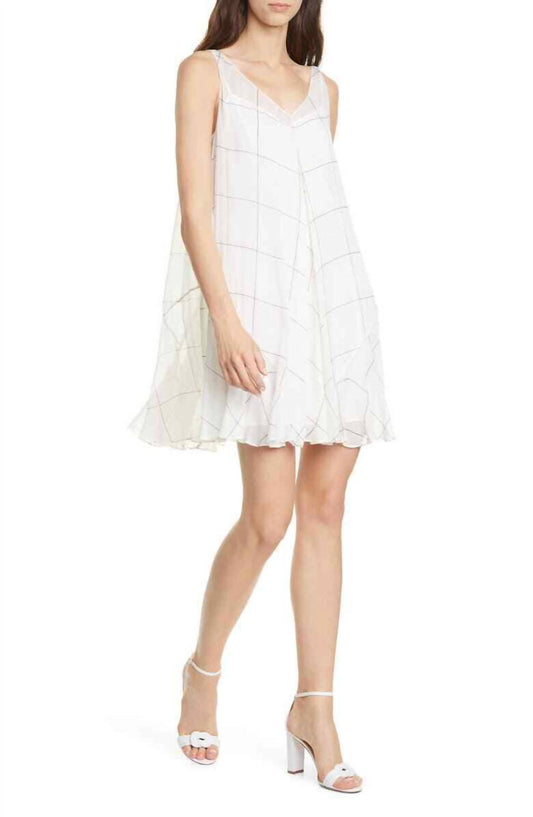 Club Monaco - Windowpane Grid Print Sheer Crepe Dress