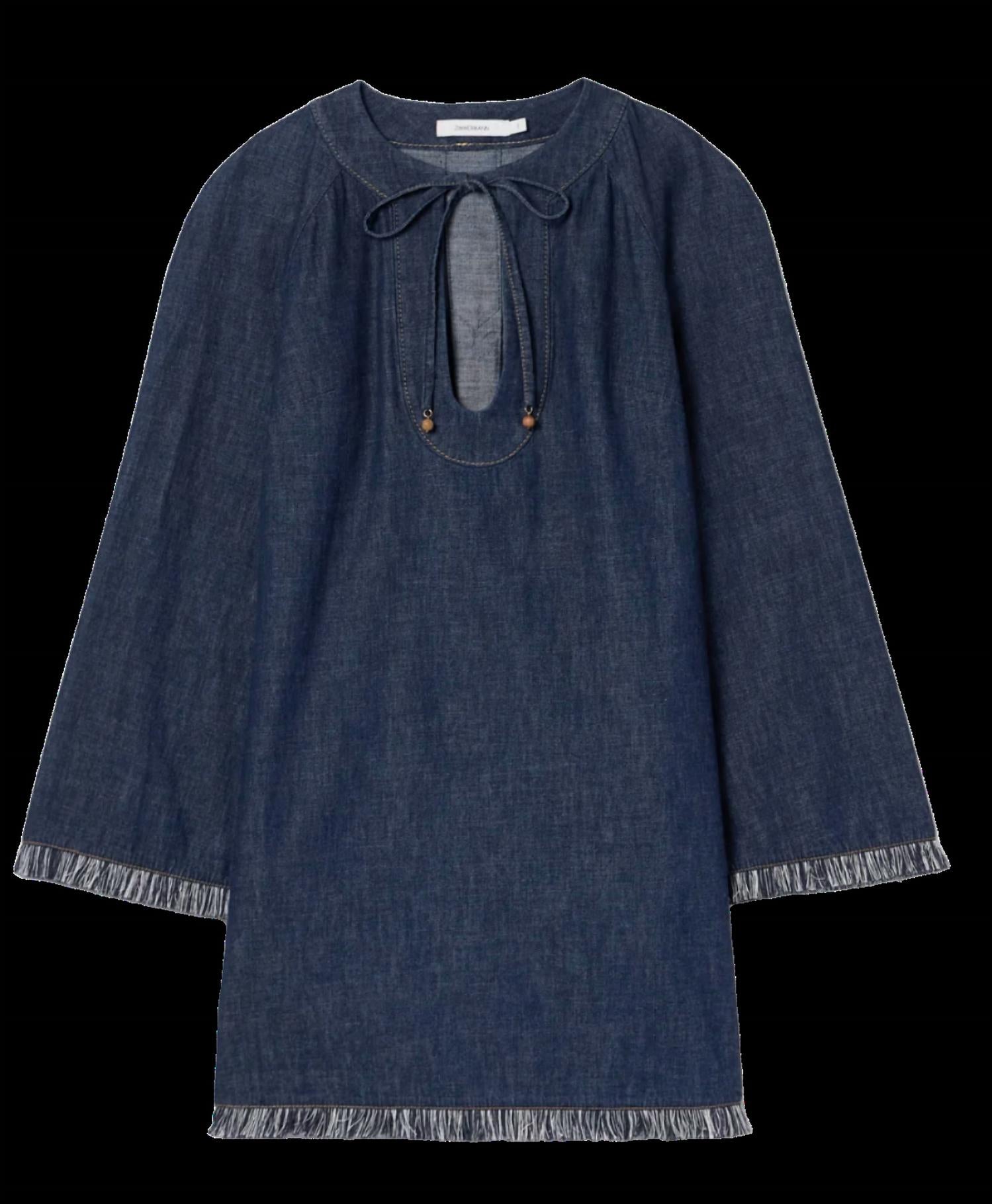 Zimmermann - Rhiannon Fringe Denim Mini Dress