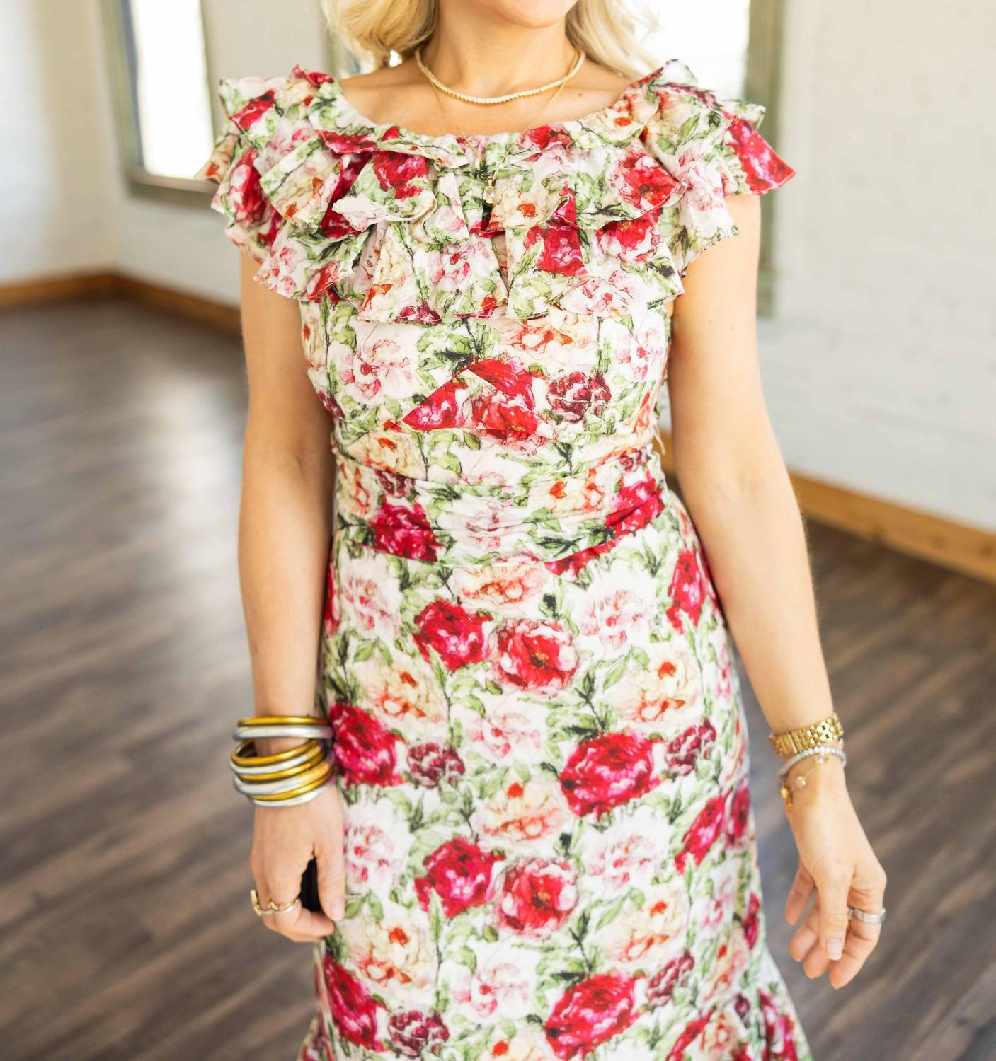 Sofie The Label - Pamela Floral Ruffle Midi Dress