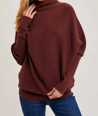 Bluivy - Slouch Neck Dolman Sleeved Pullover