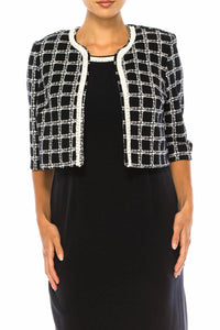 Maya Brooke - Checkered Print Two-piece Jacket Dress