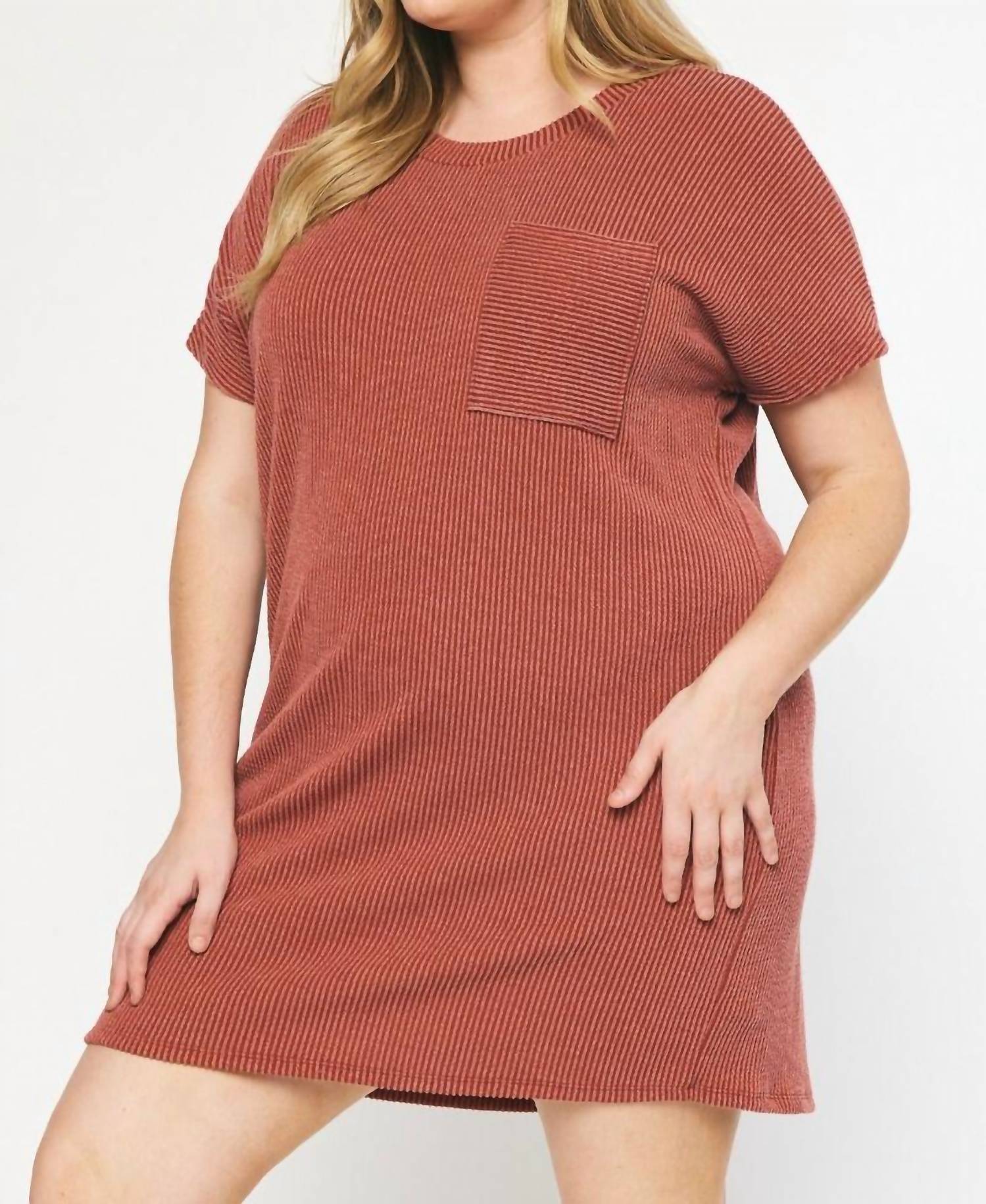 Entro - Ribbed Mini Dress - Plus