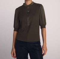Bella Dahl - Short Sleeve Placket Mixed Shirt