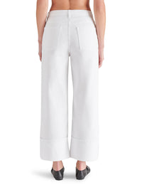 STEVE MADDEN Noelie High Waist Ankle Wide Leg Jeans in white - women's jeans - detail view