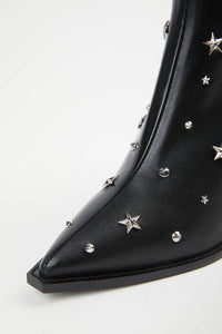 STAR STUDDED LEATHER BOOTS