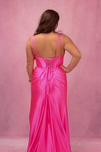 Sherri Hill - Corset Fitted Silky Stretched Satin Gown