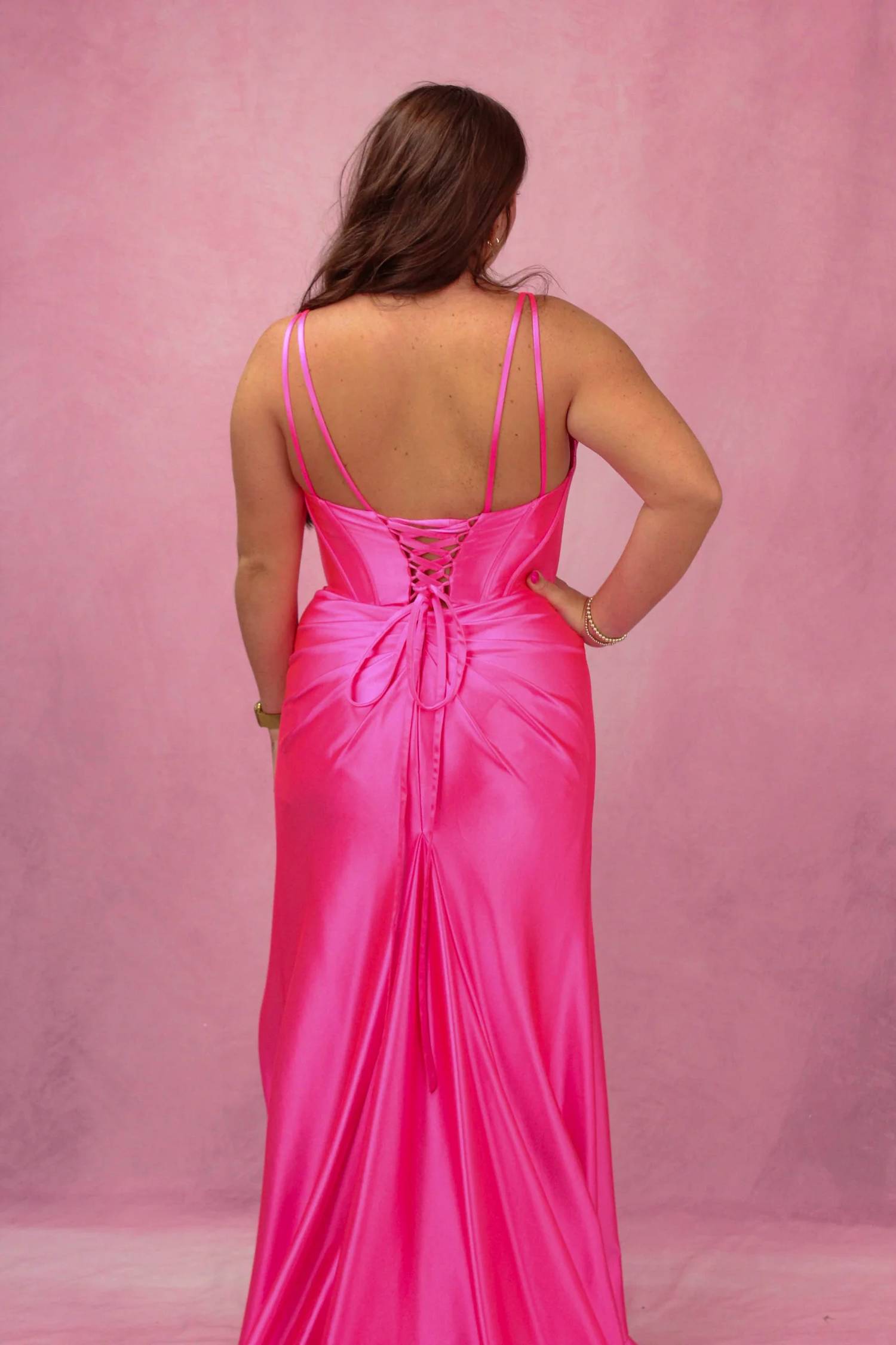 Sherri Hill - Corset Fitted Silky Stretched Satin Gown