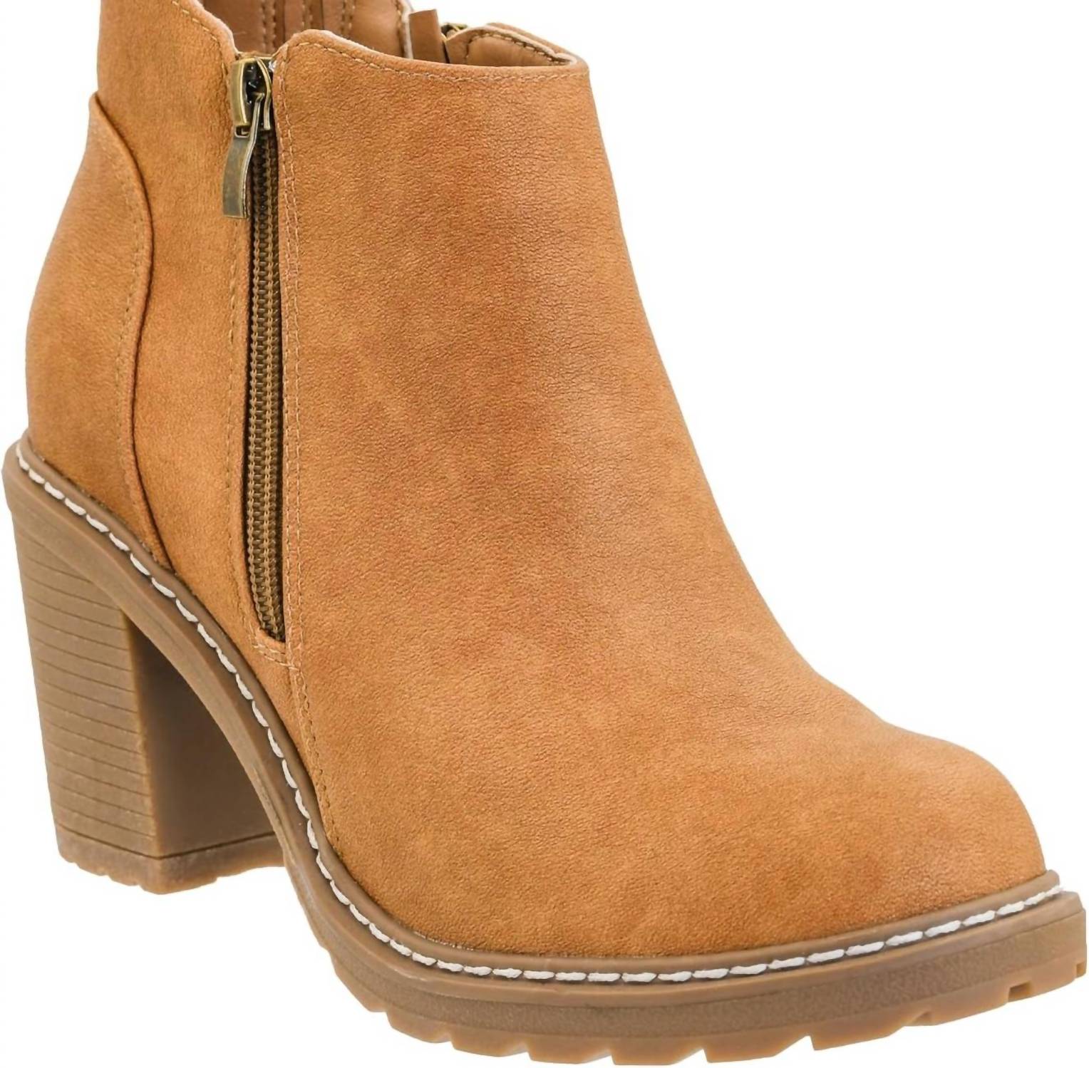 Corkys Footwear Women's Rocky Top Zip Up Bootie in camel - women's shoe - alternate view