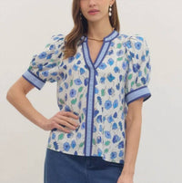 Entro - Floral V Neck Blouse