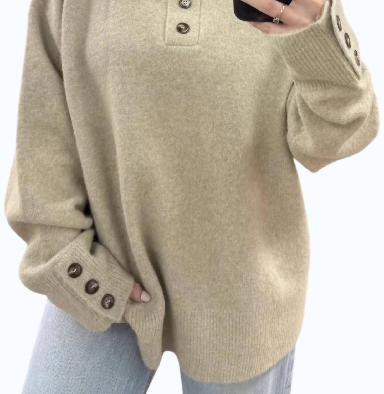 Entro - Solid Long Sleeve High Neck Sweater