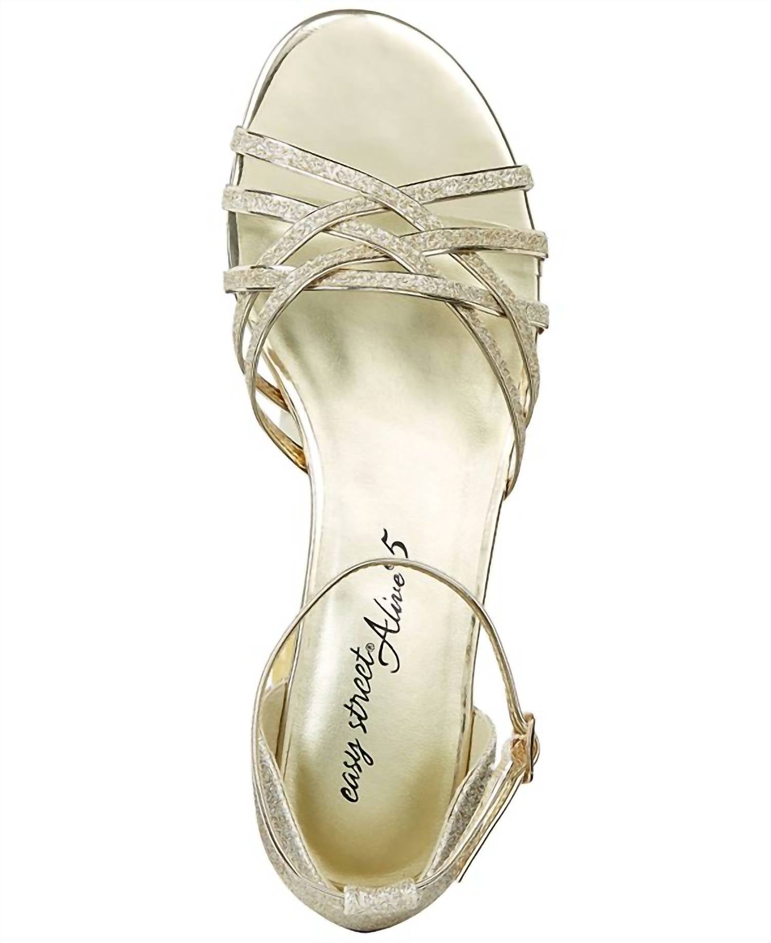 Easy Street Women's Tarrah Glitter Sandals in gold - women's sandal - alternate view