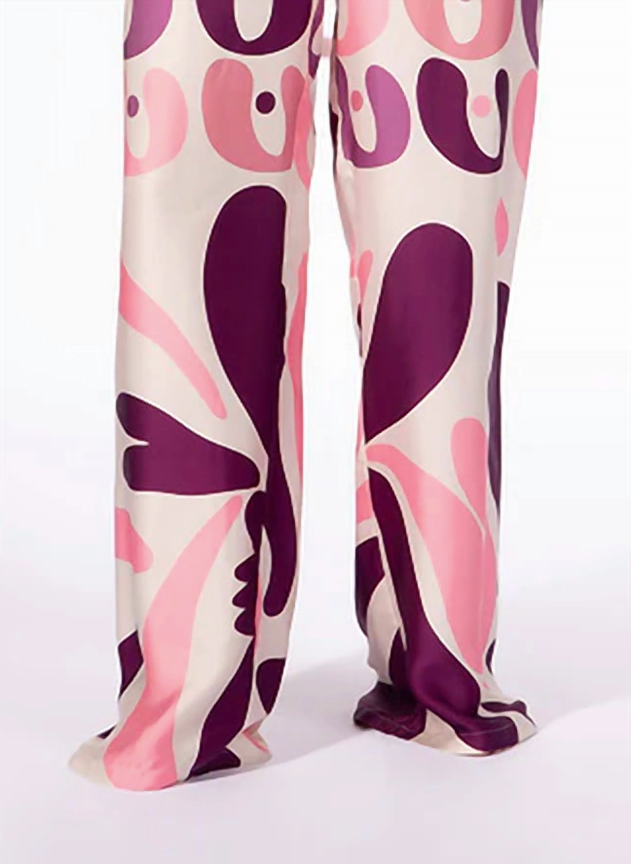ADRIANA DEGREAS Bold Floral Wide Leg Pants in unique - women's pants - alternate view