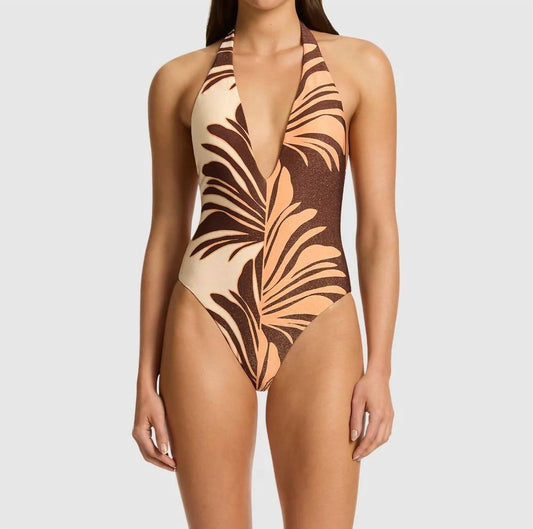 Jets - Dahlia Palm Plunge One Piece Swimsuit