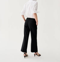 Ann Mashburn Frankie Cropped Pant in black bi stretch tropical wool - women's pants - alternate view