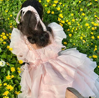 Selkie Rose Petal Puff Dress in pink - women's dress - alternate view