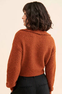 Sage The Label - Sophia Lace Up V Neck Sweater Top