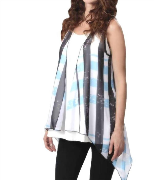 Plaid Grid Waterfall Vest