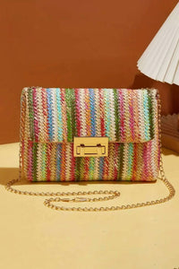 Kentce Fashion - Women's Bohemian Woven Gold Chain Shoulder Bag
