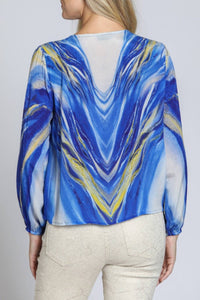 Apny - V Neck Tie Front Top