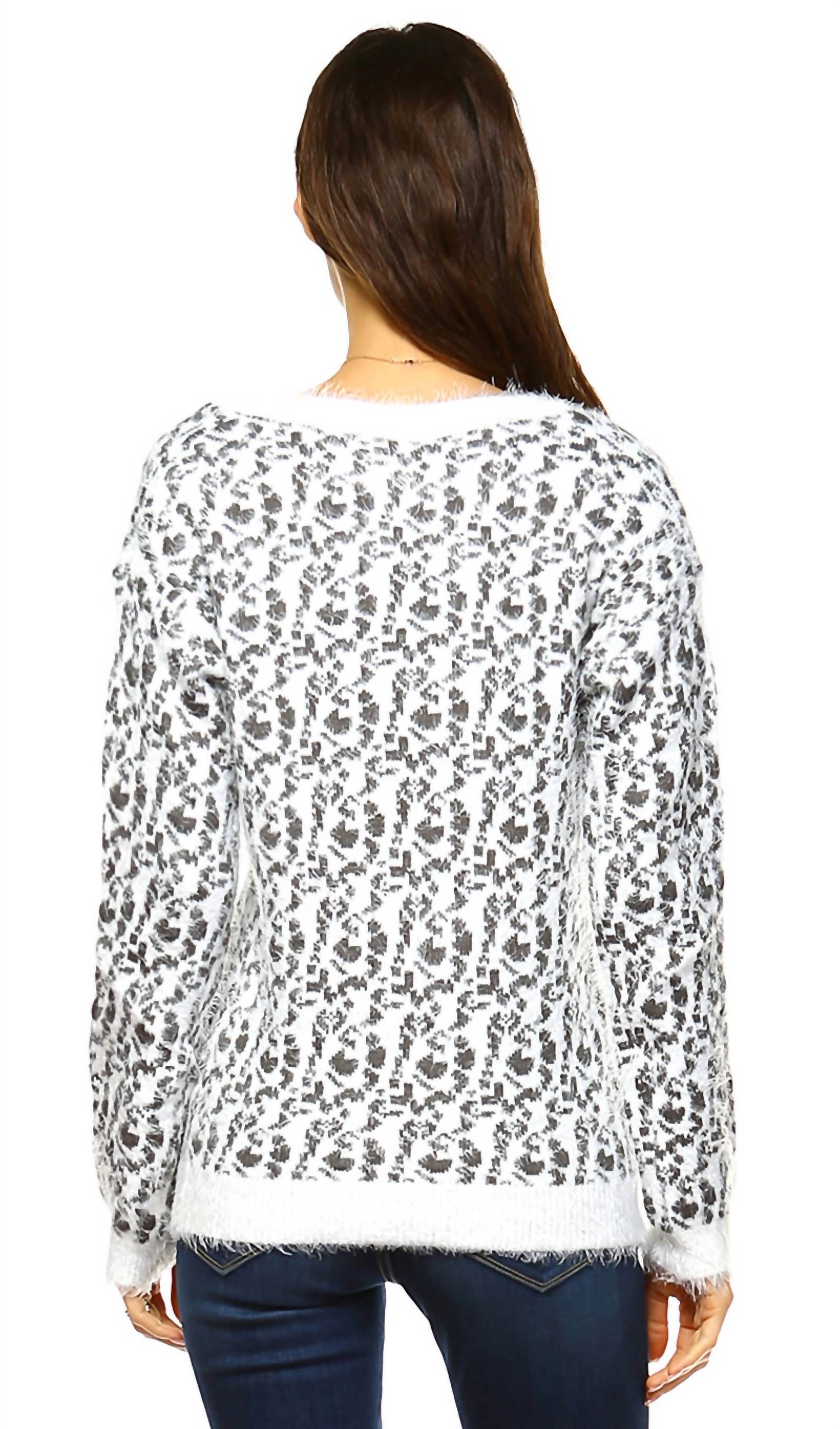 White Mark - Women's Leopard Sweater