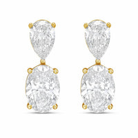 Diana M Jewels - Women's Pear Lab-Grown Diamond Stud Earrings (12.00 Ct TCW) - Luxe