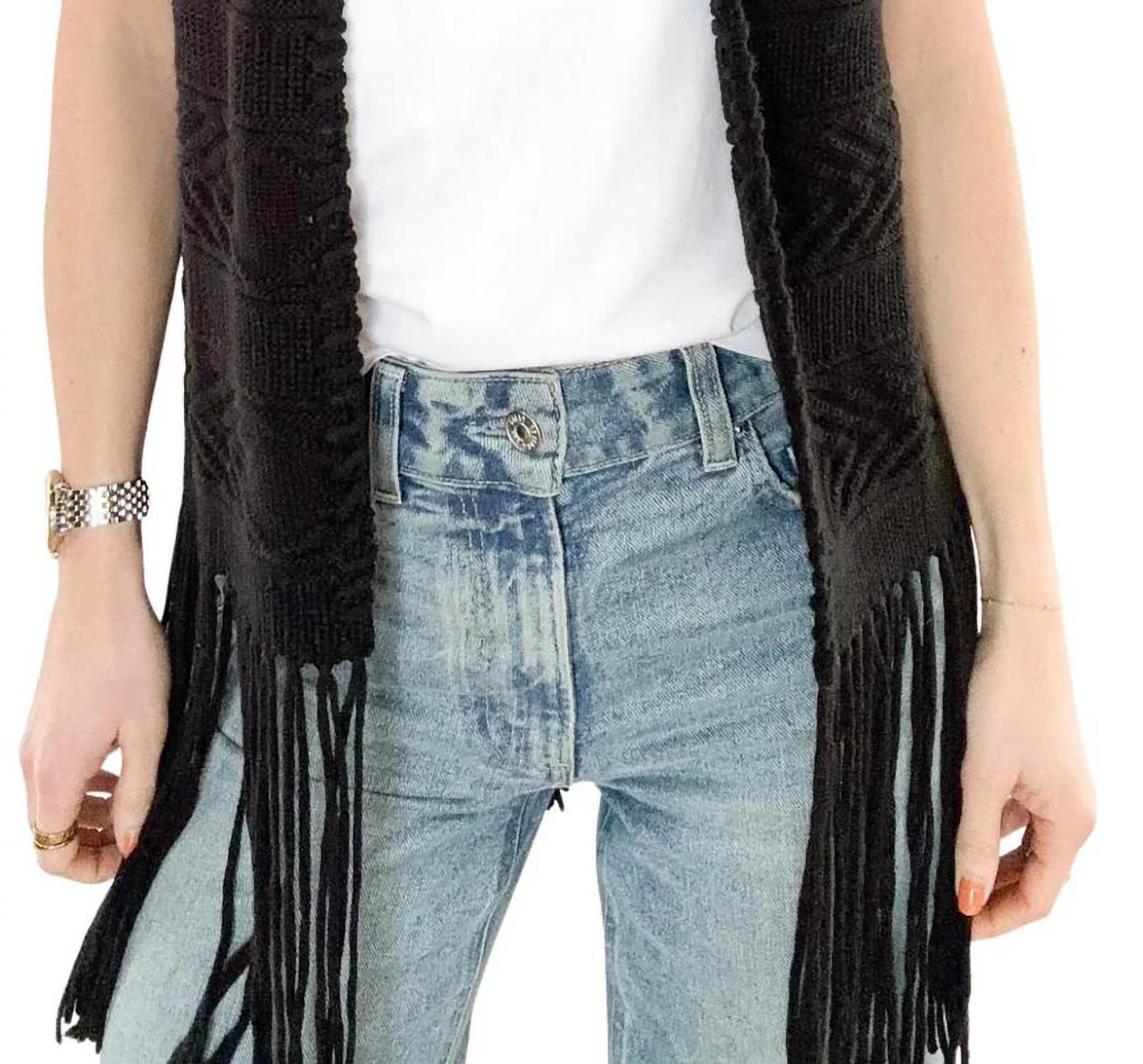 Autumn Cashmere - Diamond Stitch Fringe Vest