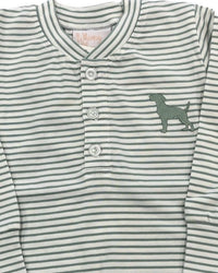 Whimsy Bay Kids - Kid's Striped Dog Henley Tee