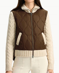 Veronica Beard - Patra Knit-sleeve Quilted Jacket
