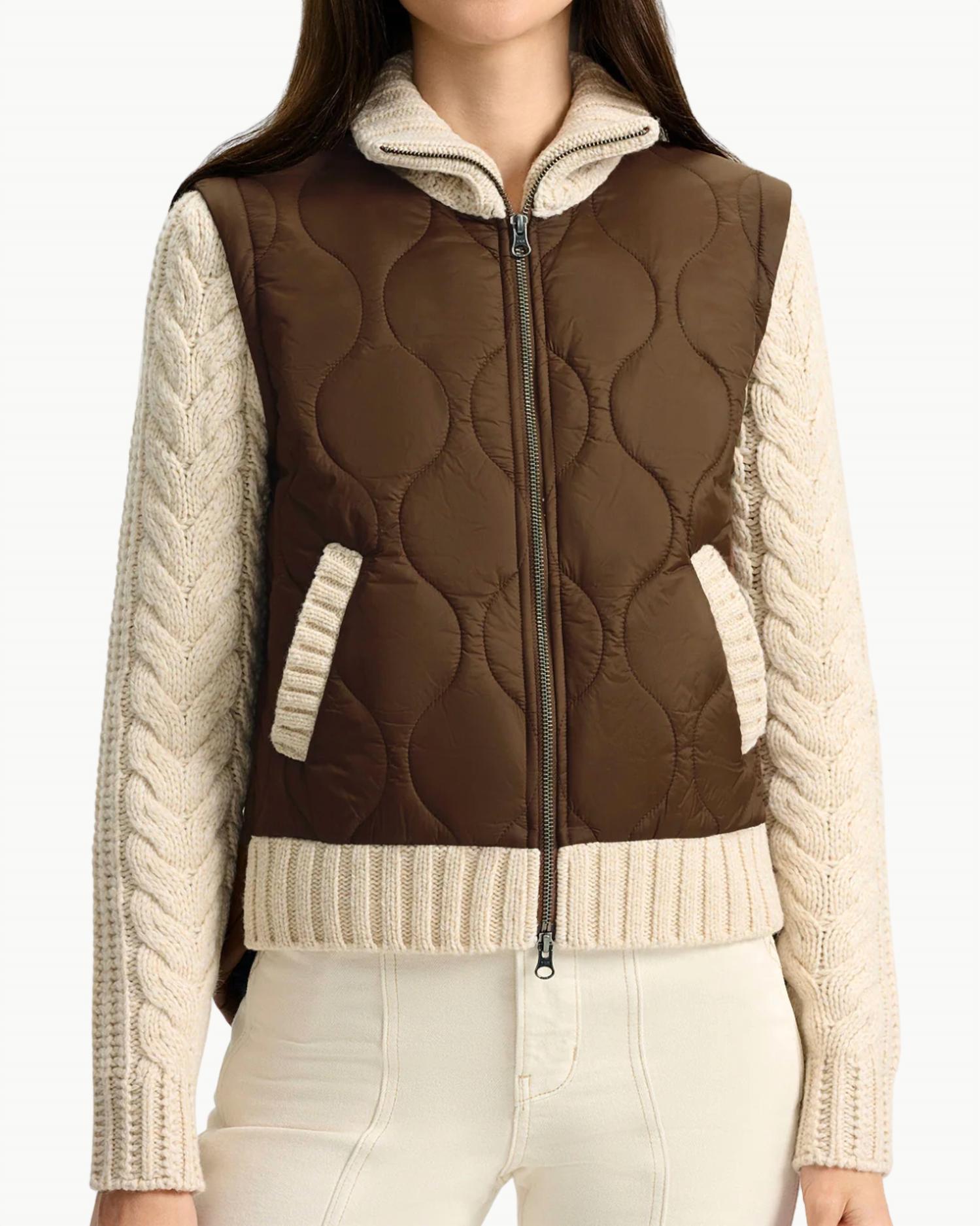 Veronica Beard - Patra Knit-sleeve Quilted Jacket
