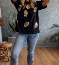 Timing - Kickoff Sequin Football Tee