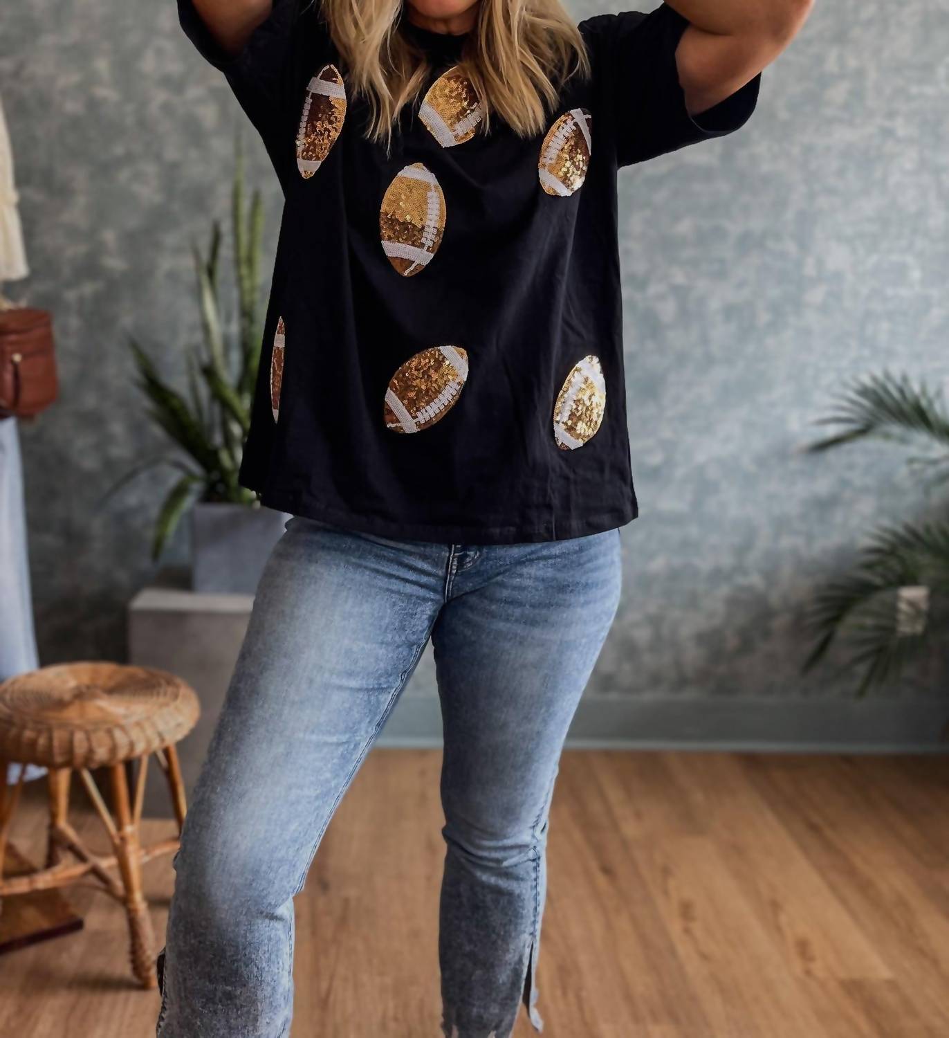 Timing - Kickoff Sequin Football Tee
