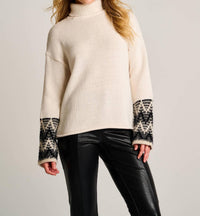 LISA TODD Wonderland Long Sleeve Sweater in snow - women's sweater